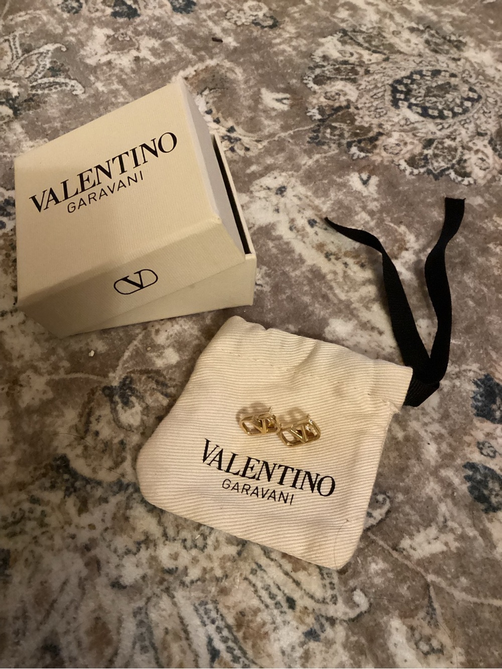 Valentino Garavani Gold Logo Clip-On Earrings
